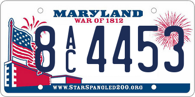 MD license plate 8AC4453