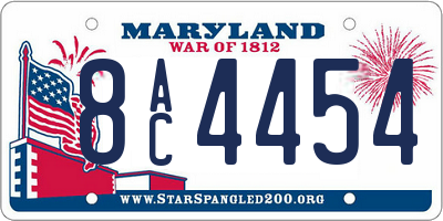 MD license plate 8AC4454