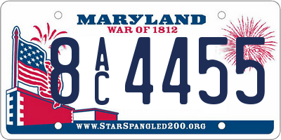 MD license plate 8AC4455