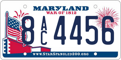 MD license plate 8AC4456