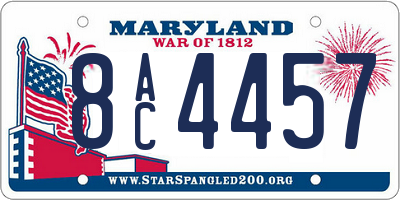 MD license plate 8AC4457