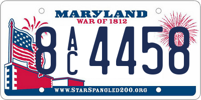 MD license plate 8AC4458