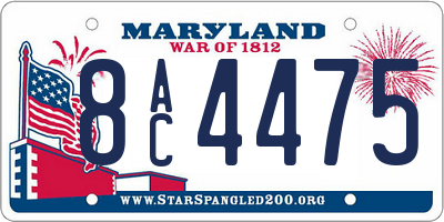 MD license plate 8AC4475