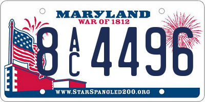 MD license plate 8AC4496