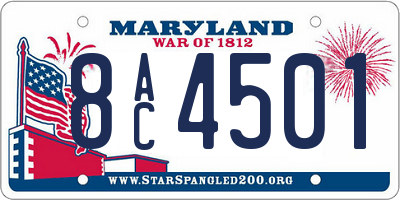 MD license plate 8AC4501