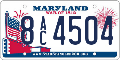 MD license plate 8AC4504