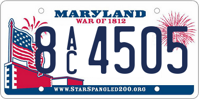 MD license plate 8AC4505