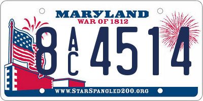 MD license plate 8AC4514