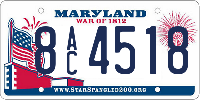 MD license plate 8AC4518