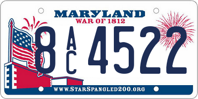 MD license plate 8AC4522