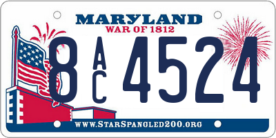 MD license plate 8AC4524