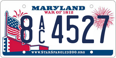 MD license plate 8AC4527