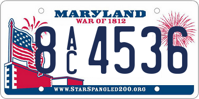 MD license plate 8AC4536