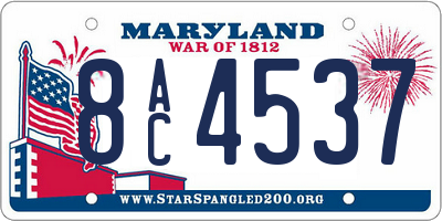 MD license plate 8AC4537