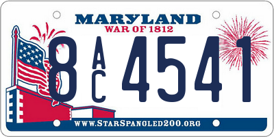 MD license plate 8AC4541