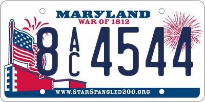 MD license plate 8AC4544