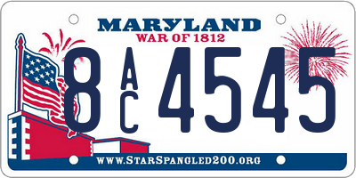 MD license plate 8AC4545