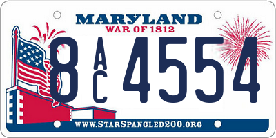 MD license plate 8AC4554