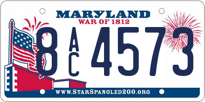 MD license plate 8AC4573