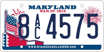 MD license plate 8AC4575
