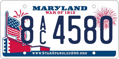 MD license plate 8AC4580