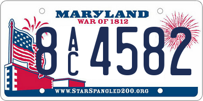 MD license plate 8AC4582