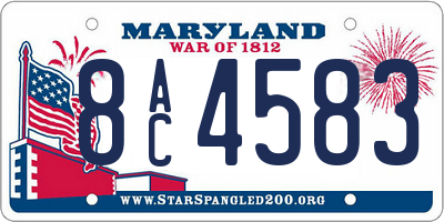 MD license plate 8AC4583
