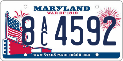 MD license plate 8AC4592