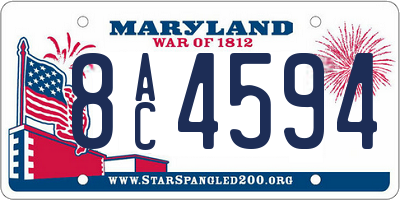MD license plate 8AC4594