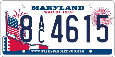 MD license plate 8AC4615