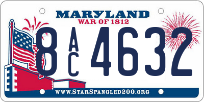 MD license plate 8AC4632