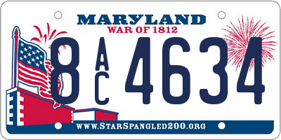 MD license plate 8AC4634