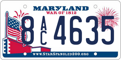 MD license plate 8AC4635