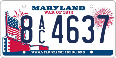 MD license plate 8AC4637