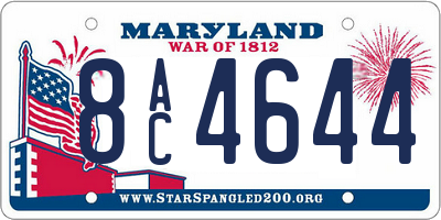 MD license plate 8AC4644
