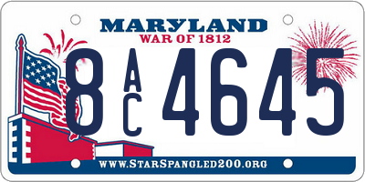 MD license plate 8AC4645