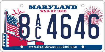 MD license plate 8AC4646
