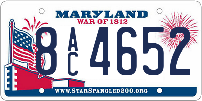 MD license plate 8AC4652
