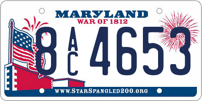 MD license plate 8AC4653