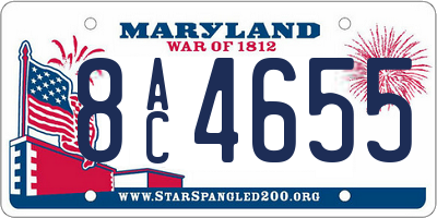 MD license plate 8AC4655