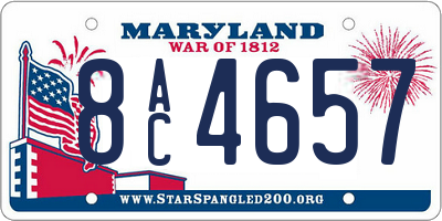 MD license plate 8AC4657