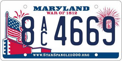 MD license plate 8AC4669