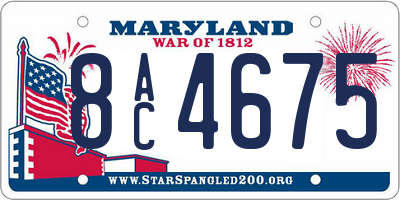 MD license plate 8AC4675
