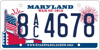 MD license plate 8AC4678