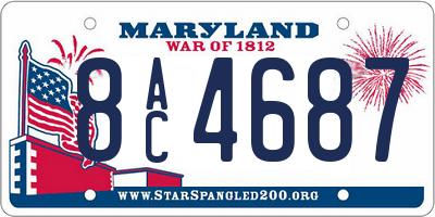 MD license plate 8AC4687