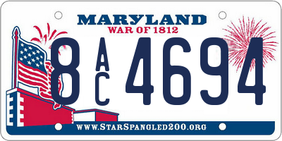 MD license plate 8AC4694