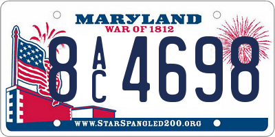 MD license plate 8AC4698