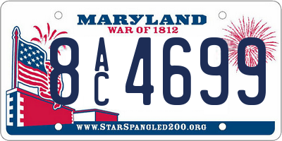 MD license plate 8AC4699