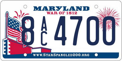MD license plate 8AC4700