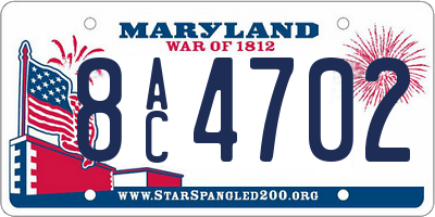 MD license plate 8AC4702